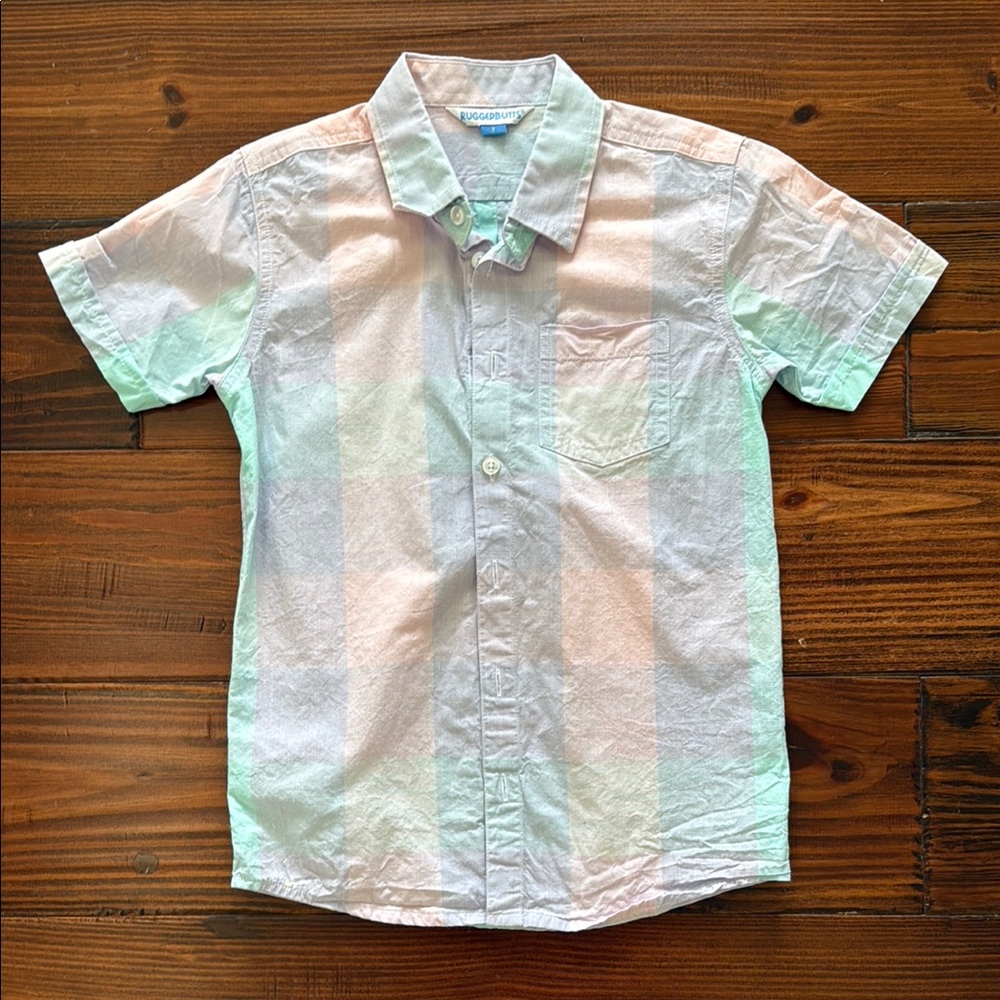 Rugged Butts Cotton Candy Plaid Short Sleeve Shirt